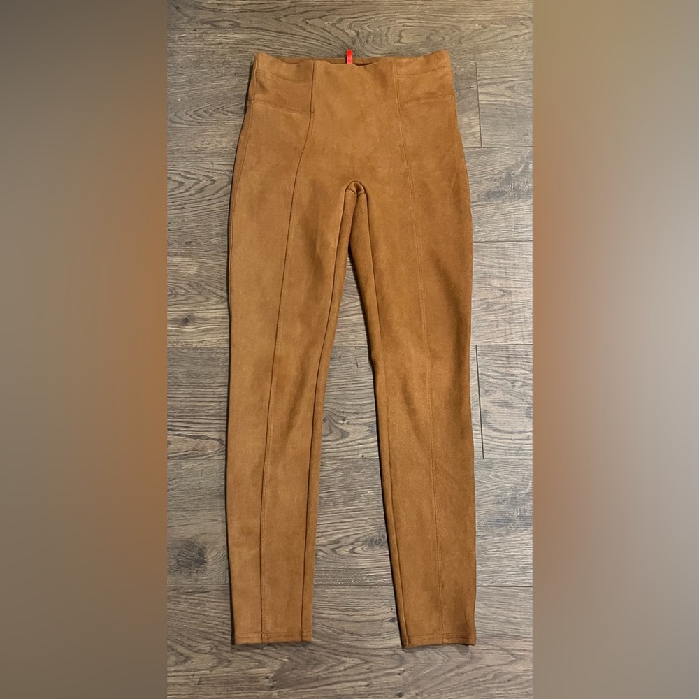 Spanx Faux Suede Leggings in Rich Caramel